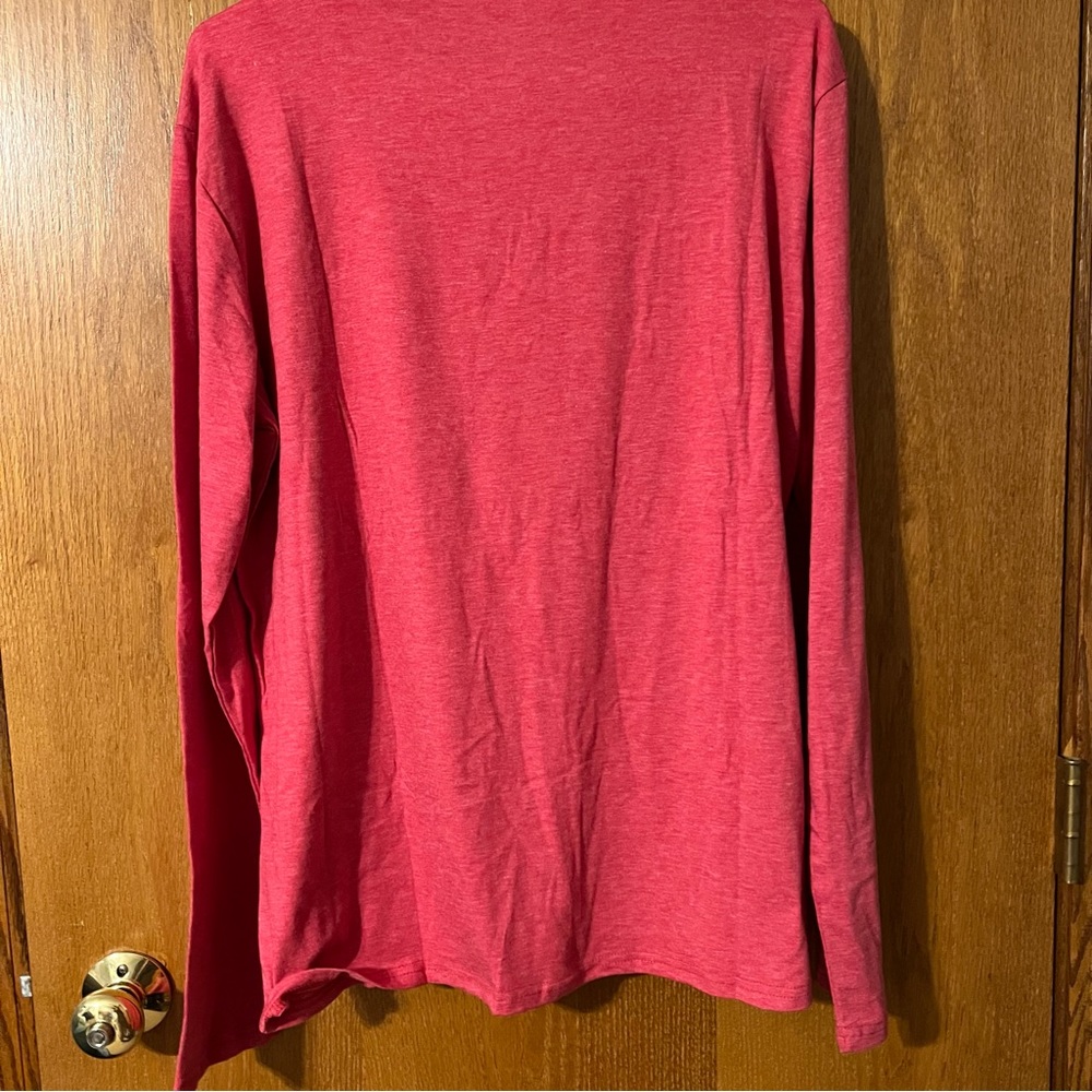 Merry Christmas long sleeve T shirt large red NWOT large - Picture 5 of 6
